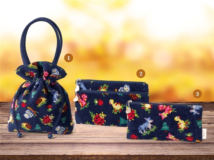 FEILER フェイラー ハイジフレンズフォレスト ネイビー 巾着ポーチ 未  